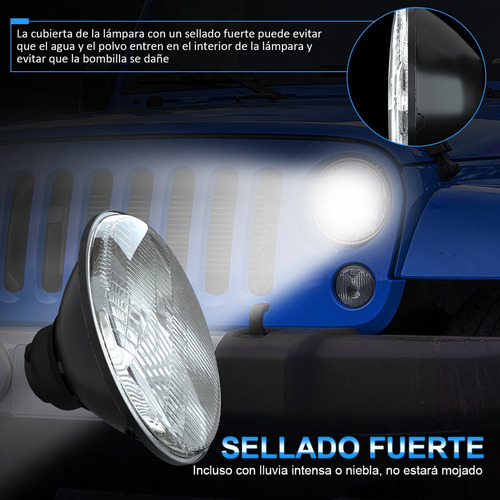 Para D 2pc 7 Pulgadas Redondo Faros Carcasa De Vidrio,