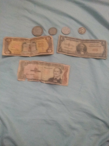 Imagen 10 de 10 de Monedas De Un Peso Y 50 Centavos Billete De Un Peso Trujillo