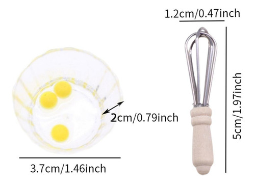 4 X 2 Piezas De Batidores De Huevos En Miniatura En Escala