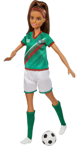 Barbie Muñeca Jugadora De Futbol Partido Morena Morocha