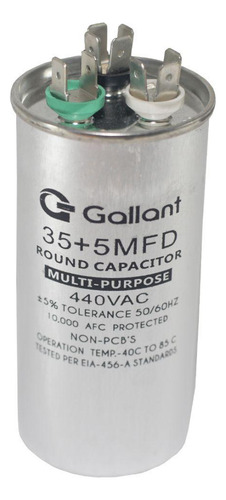 Capacitor Cbb65 Gallant 35+5mf +-5% 440 Vac Gcp35d05a-ix440