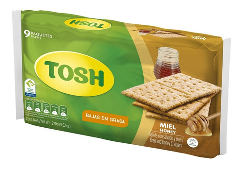 Galletas Tosh Miel 9 Paquetes