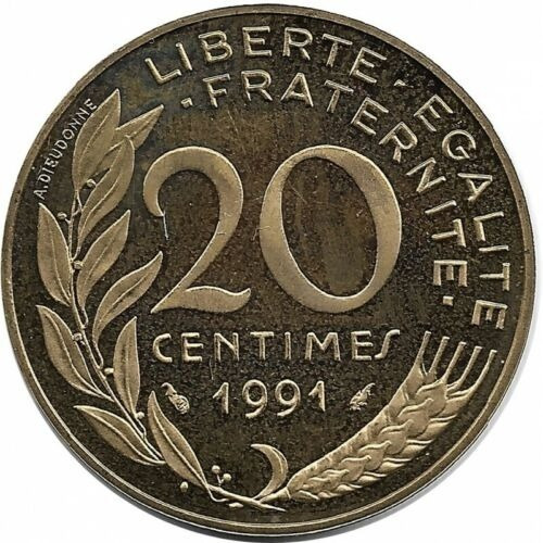 Moneda Francia 20 Céntimos 1991