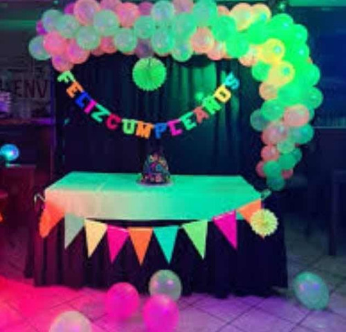 Imagen 2 de 10 de 48 Globos Surtidos Fluor Neón Fiestas Flúor Decoración Uv