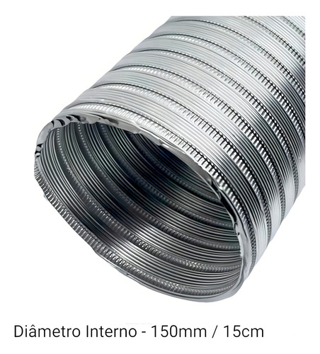 Manguera flexible para conductos con capucha, 150 mm, aluminio, 2,5 m