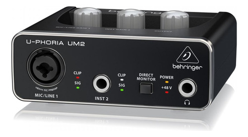 Interface De Áudio Behringer Um2 U-phoria Com Phantom Power