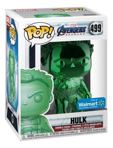 Funko Pop Marvel Avengers Endgame Hulk 499 Walmart Exclusive
