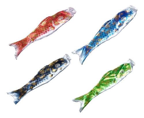 4x Bandera De Carpa Japonesa Manga De Viento De Carpa 70cm