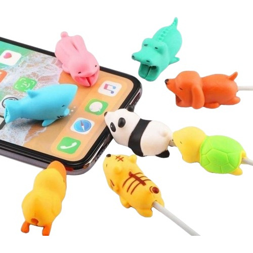 Set 7und Protector De Cable Usb Animales Cargador Accesorio