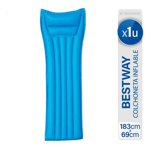 Imagen 2 de 7 de Inflables Flotador Colchoneta De Colores Bestway 183 Cm Azul
