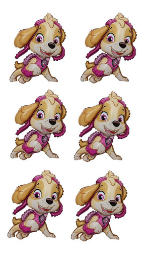 6 Globos Metálicos Skye Paw Patrol