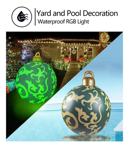 Bola De Navidad Inflable Con Luz Led Con Bomba