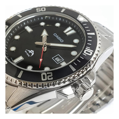 Reloj Casio Mdv-106dd-1a1vcf Marlin-acero Plateado Acero Negro