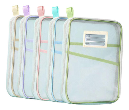 A 5 X Bolsas De Documentos De Malla Con Cremallera A4 Bolsa