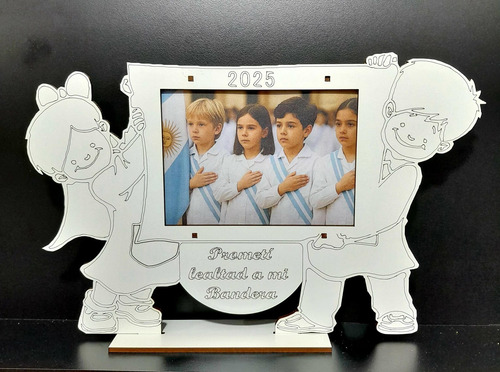 32 Portaretrato Souvenir Promesa A La Bandera Con Reloj