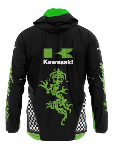Imagem 6 de 6 de Jaqueta Corta Vento Masculino Kawasaki Impermeável Com Capuz