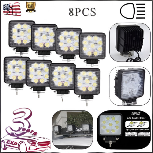 8pcs 27w Trabajo Offroad Luz Lámpara Carro Suv Camión Niebla