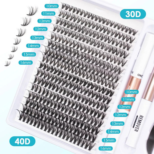 Oxyglow Extensiones Pestañas Negras Kit de Pestañas Mixtas 320 Ramos Diy