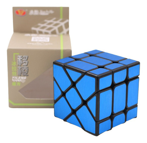 Cubo Rubik Fisher Sticker Metalizado Azul Yj Original
