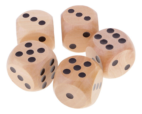 5pcs Dados Del De D6 Seis Caras De Para Negro 5 Piezas 3 Cm
