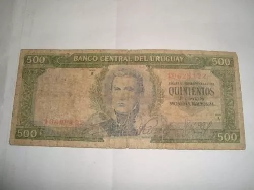 Billete De Uruguay De 500 Pesos De 1967