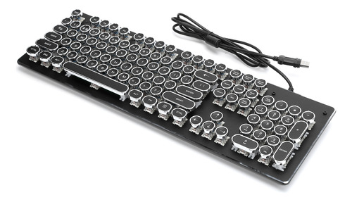 Teclado Iluminado, Retro, Con Cable, Para Juegos, Mecánico,