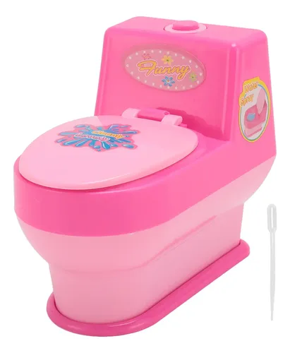 Inodoro En Miniatura Para Casa De Muñecas Con Sonido - Accesorio Baño Realista, 6x5.5x3.1 Cm, Con Batería