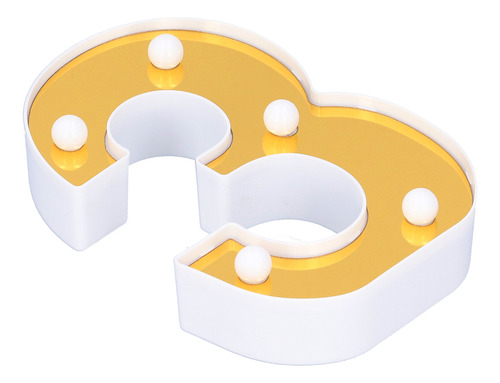 Letrero Led Dorado Número 3 Decorativo Para Bodas