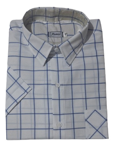 Camisa Escocesa Hombre Manga Corta Clasico Con Bolsillo