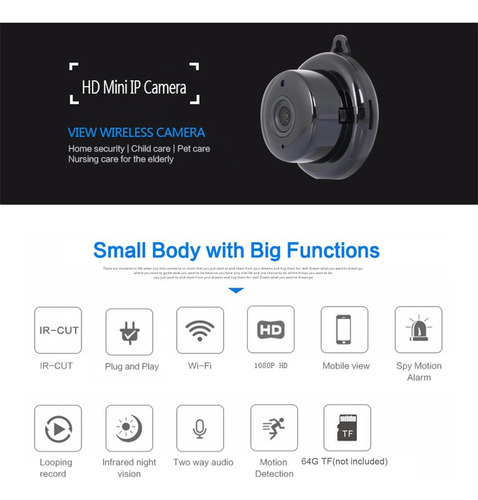 Cámara V380 Pro Wifi Hd, Bidireccional, Visión Nocturna Y Se