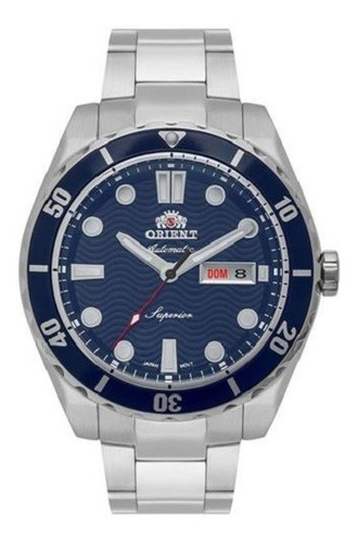 Relógio Masculino Orient Prata Azul Automático F49ss003 D1sx
