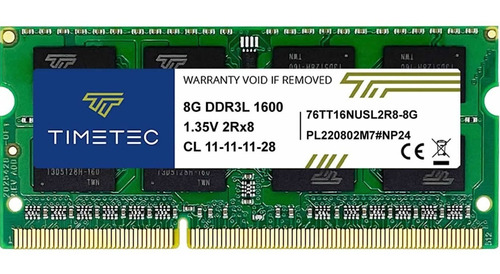 Memoria Ram Ddr3l De 8gb 1600 Mhz Portatil - 1.35v