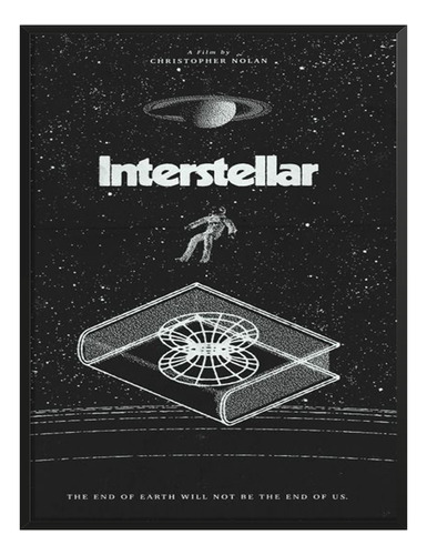 Cuadro Pelicula Espacio Interstellar Blanco Negro C/ Marco