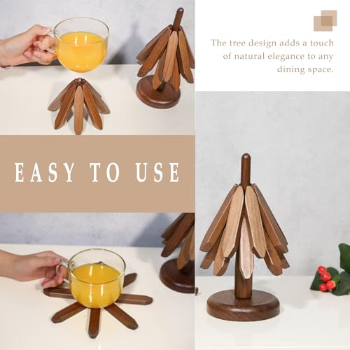 Soportes De Madera Para Platos Calientes. Juego De Posavasos