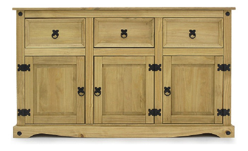 Aparador Buffet 3 Puertas En Madera De Pino 433- Amarelo