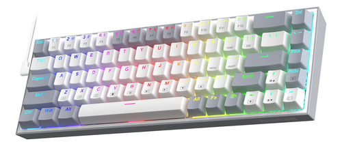 Teclado Gaming Redragon K631 Grey 65% Cableado Rgb 68 Teclas