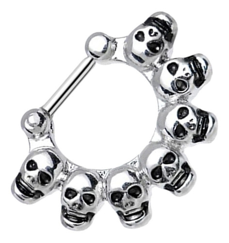 Piercing De Anillo De Nariz Con De Septo De Calavera De