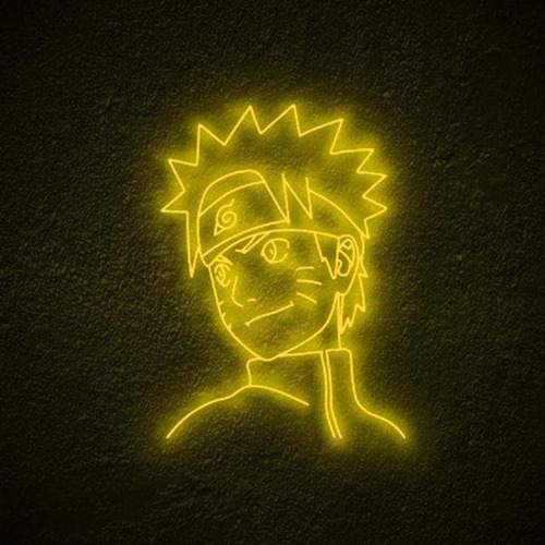 Letrero Led Neón Uzumaki Naruto Anime 50cm Dorado Luminoso