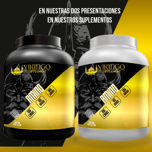 Aminoácidos En Polvo Vikingo 1 Kg Varios Sabores 100 Servis Manzana