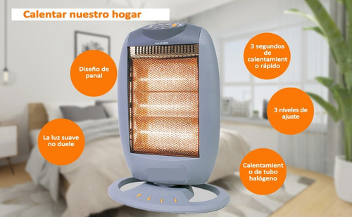 Estufa Halógena Nueva Giratoria 3 Temp 400w 800w 1200w