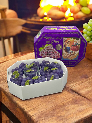 Veladoras De Uva Aromáticas Set De 12 Para El Hogar Evento Violeta Uva