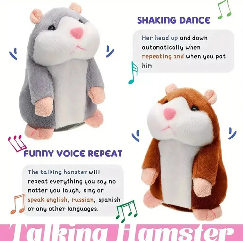 Mz Peluche De Hámster Parlante Que Repite Lo Que Dices, 16