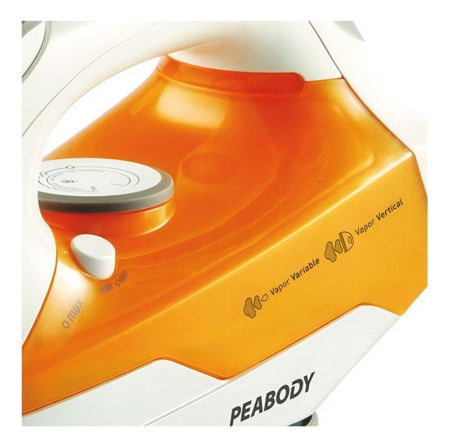 Plancha A Vapor Peabody Pe-pvc33 De 2000w Y Suela Ceramica Color Blanco/gris/naranja