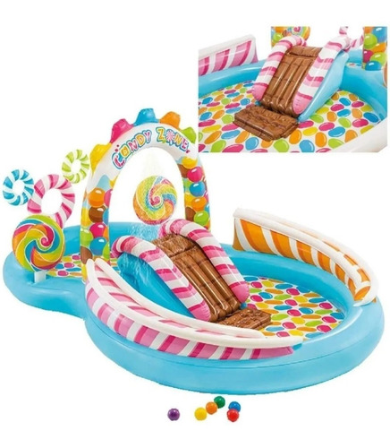 Piscina para niños, 206 litros, parque infantil, Candy Zone, color intex