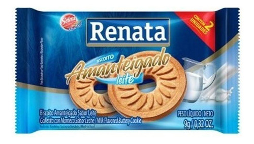 Biscoito Amanteigado Leite Renata 9g Caixa Com 280 Sachês