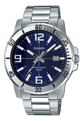 Reloj Casio Men Mtp-vd01d-2b Inoxidable Acero Resiste Agua