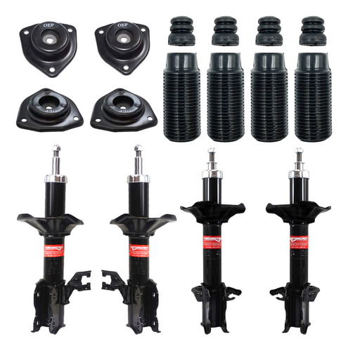 Kit 4 Amortiguadores Bases Y Topes Para Tsuru 2006 2007 1.6l