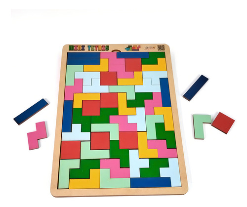 3 Mega Impress Mini Tetris Brinquedo Educativo Madeira Jogo Raciocínio