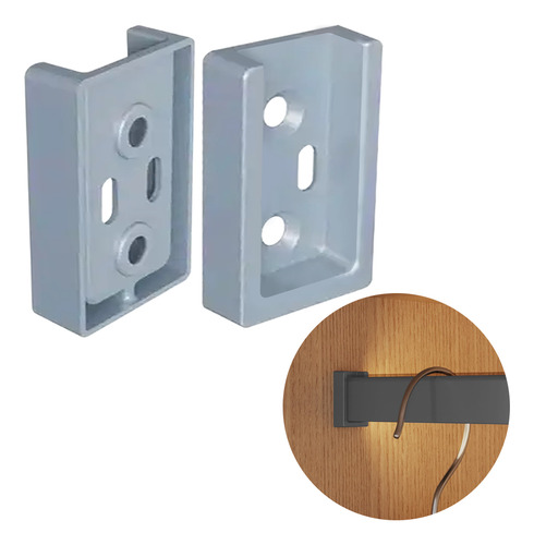 Suporte Lateral Em Cromo Acetinado Cabideiro Cintre 1 Kit