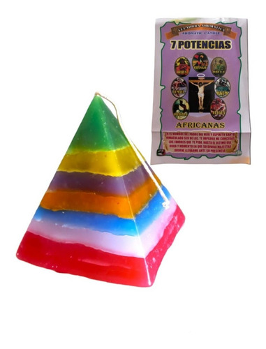 5 Veladoras Pirámide De 7 Colores- 7 Potencias